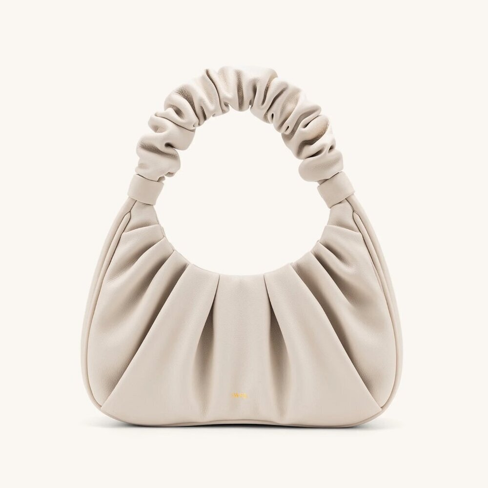 W PEI Gabbi Ruched Hobo Bag Ivory Vegan Leather